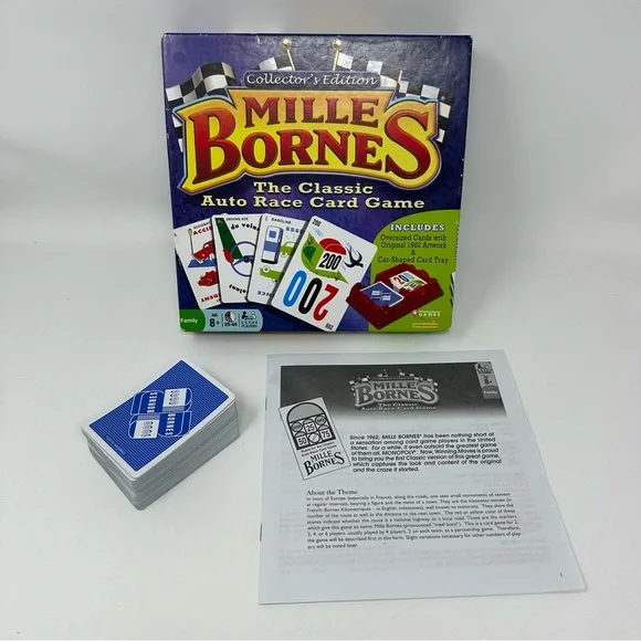 2010 Mille Bornes Card Game Collectors Edition with Car Shaped Tray Complete - Picture 1 of 11
